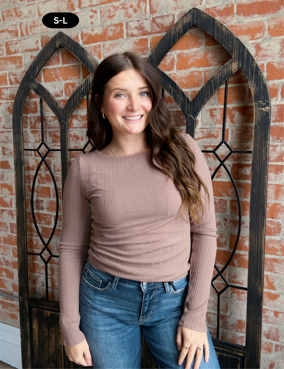 Be Waiting For You Lace Trim Long Sleeve