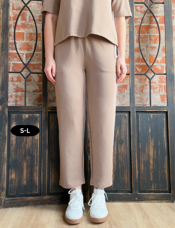 Keep It Chill Scuba Cropped Pant-Taupe