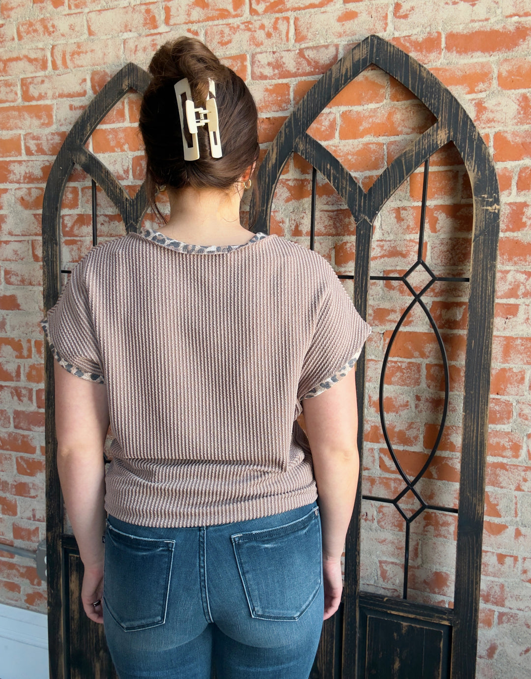 A Spicy Surprise Leopard Trim Tee