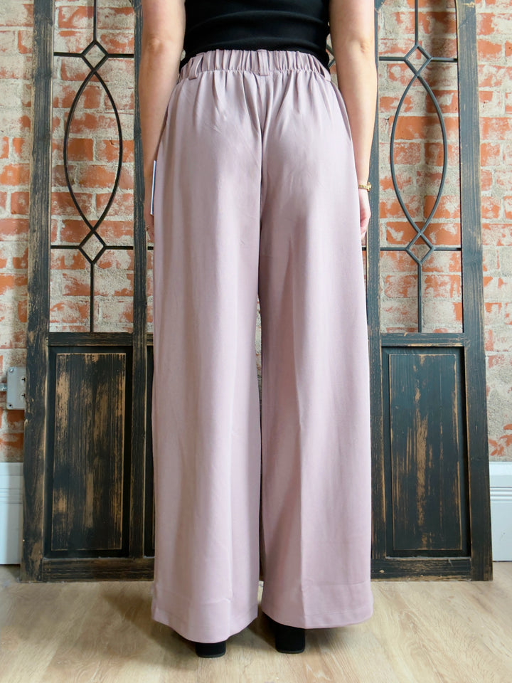 Poised Waffle Knit Business Pant-Blush