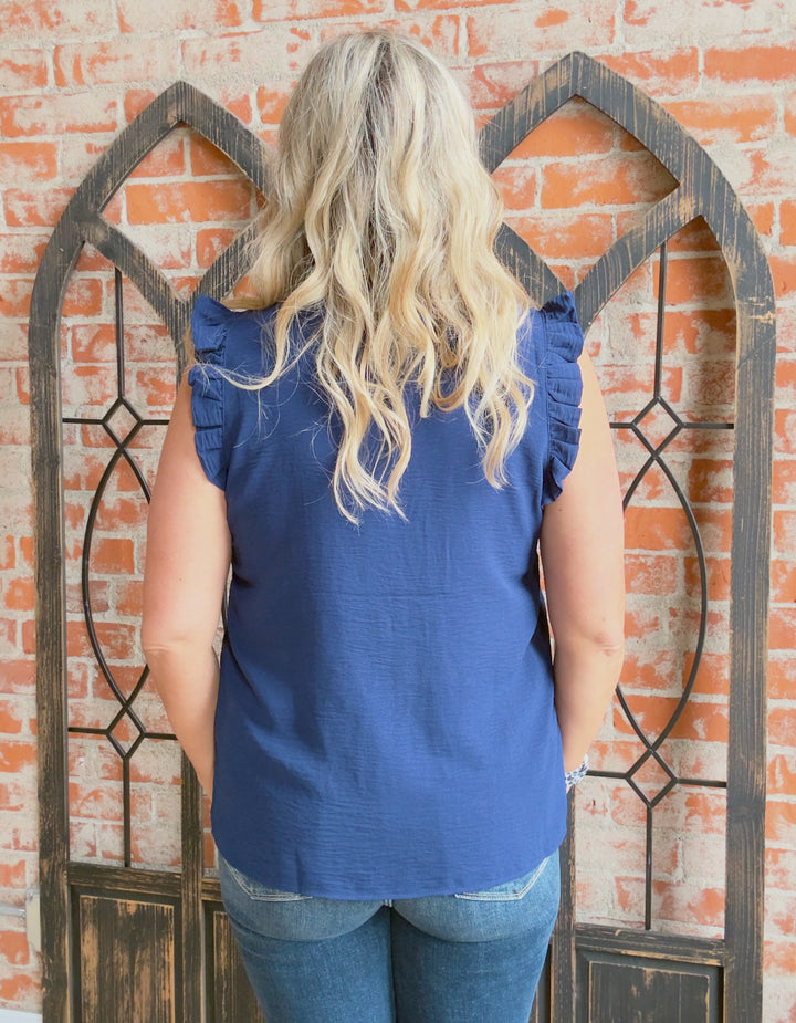 My Serious Side Tank-Navy