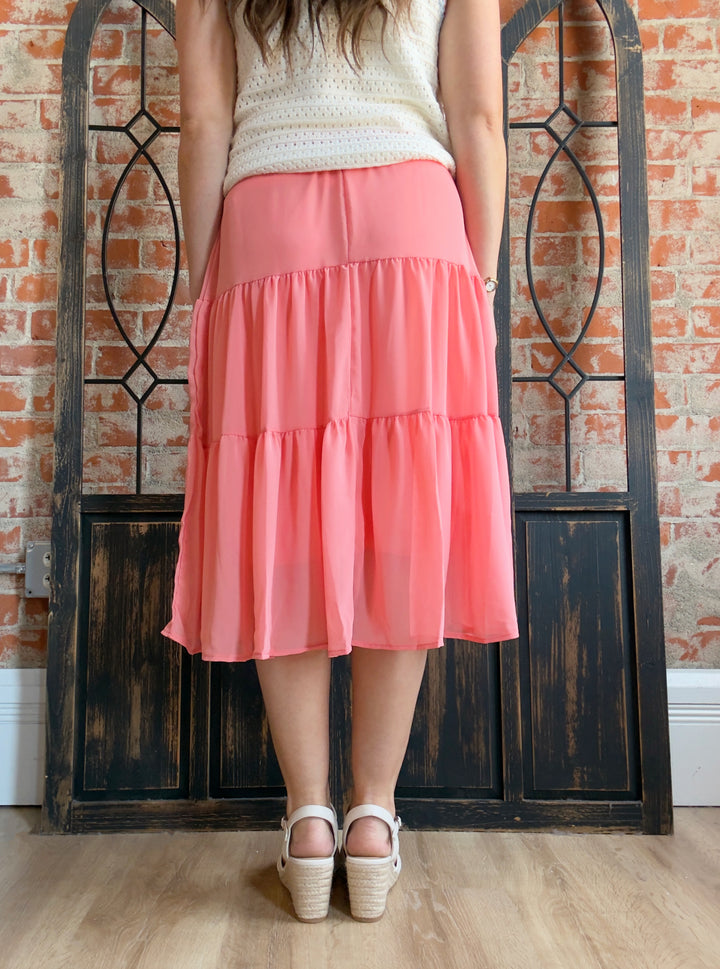 Sunday Mornings Skirt-Coral