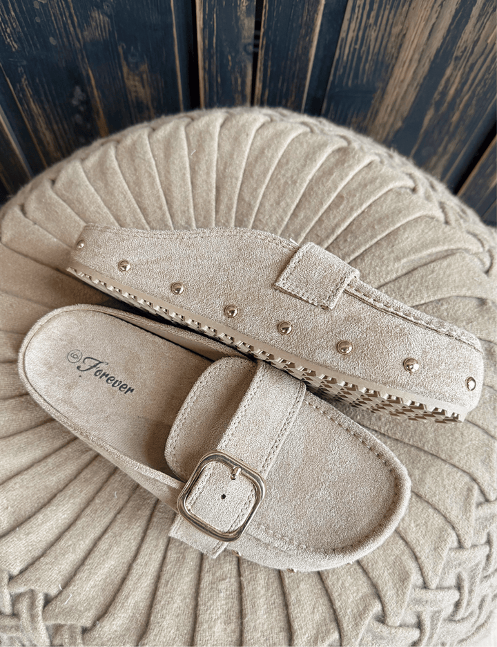 Boho Studded Buckle Clog