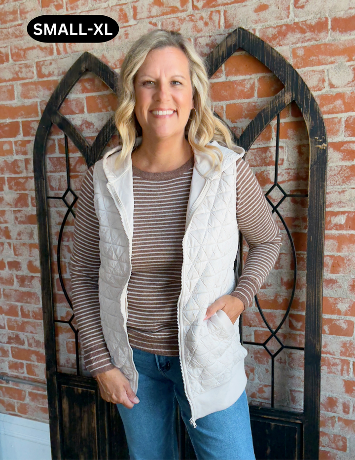 Epic Comeback Long Vest-Cream