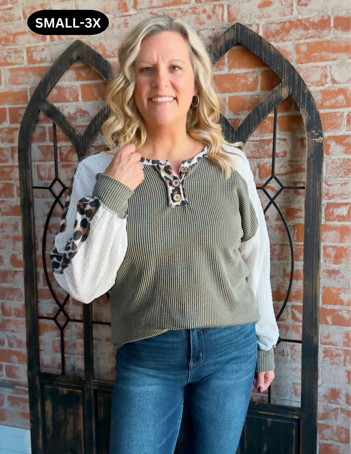Catch Me Later Leopard Henley