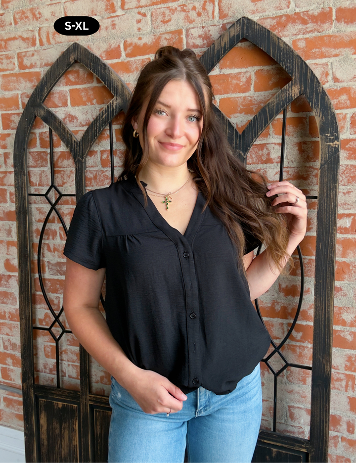 Making History Blouse-Black