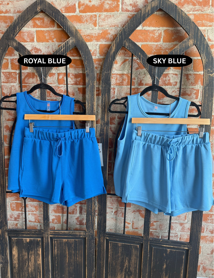 Keep It Chill Scuba Tank/Short Set- Blue Tones