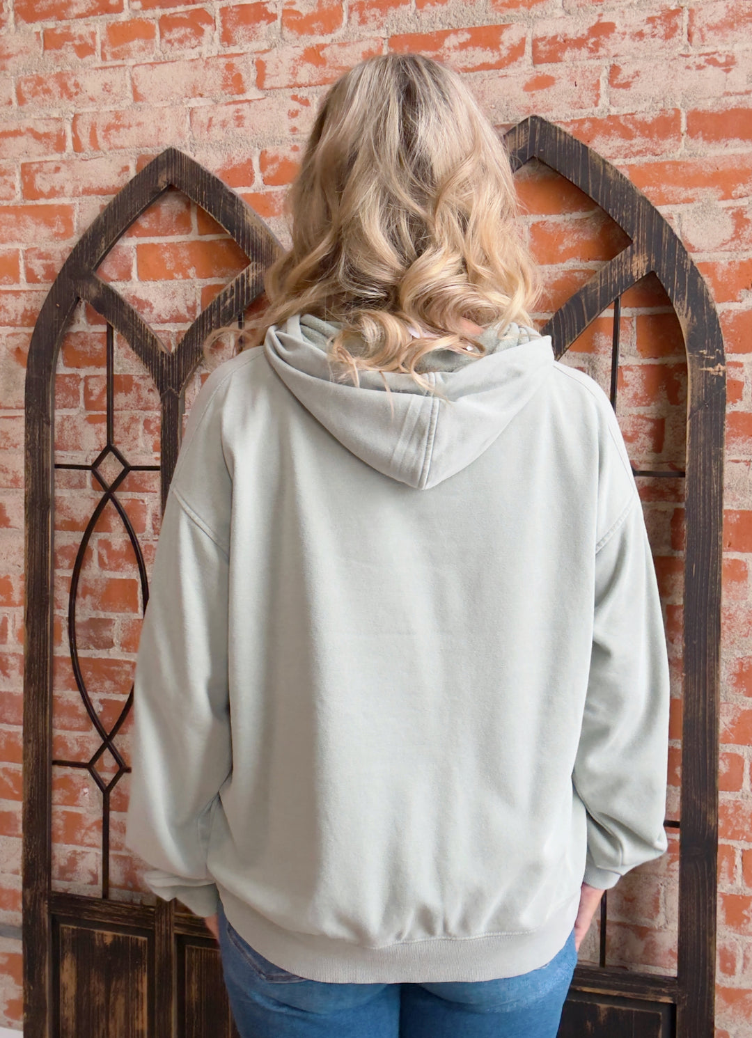 Give Me Time French Terry Hoodie-Sage