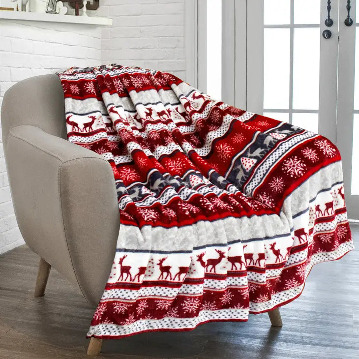 **DOORBUSTER**Printed Christmas Plush Blanket-Multiple