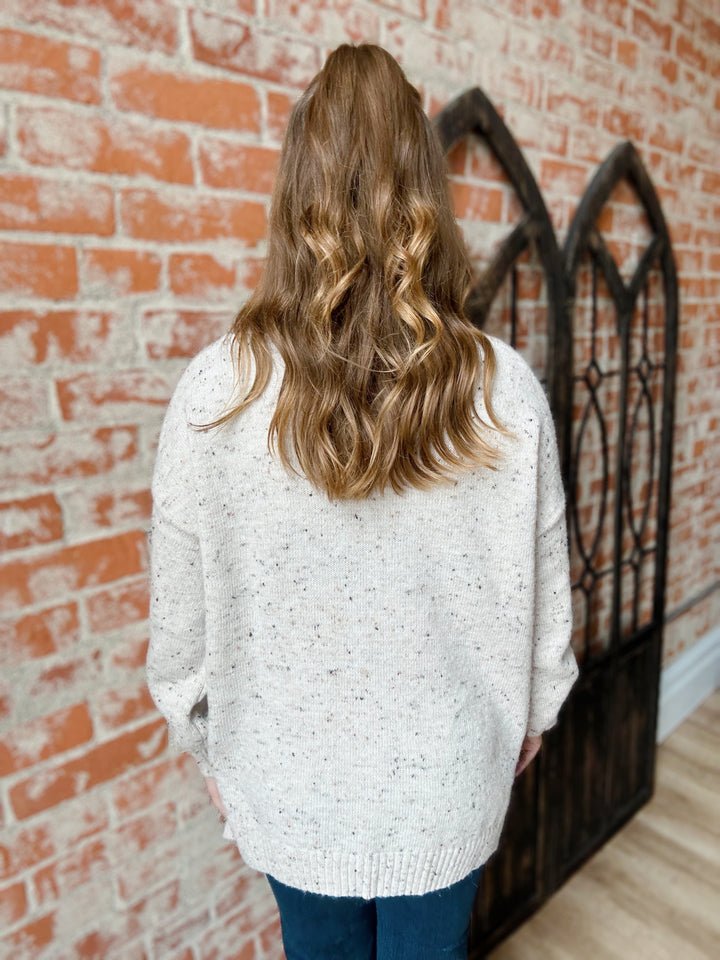 Time Of Your Life Oatmeal Confetti Sweater