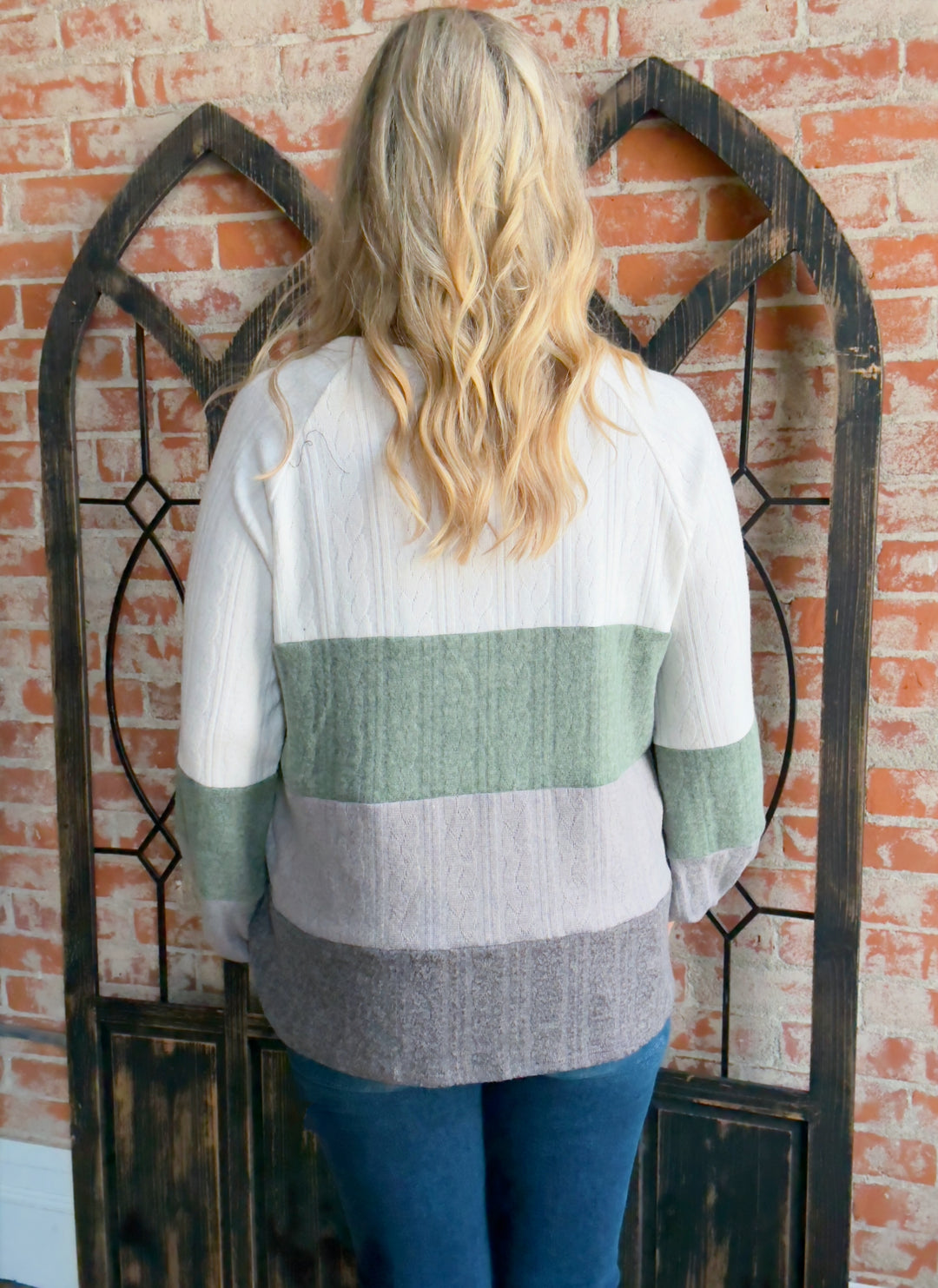 Cozy Stories Cable Knit Color Block
