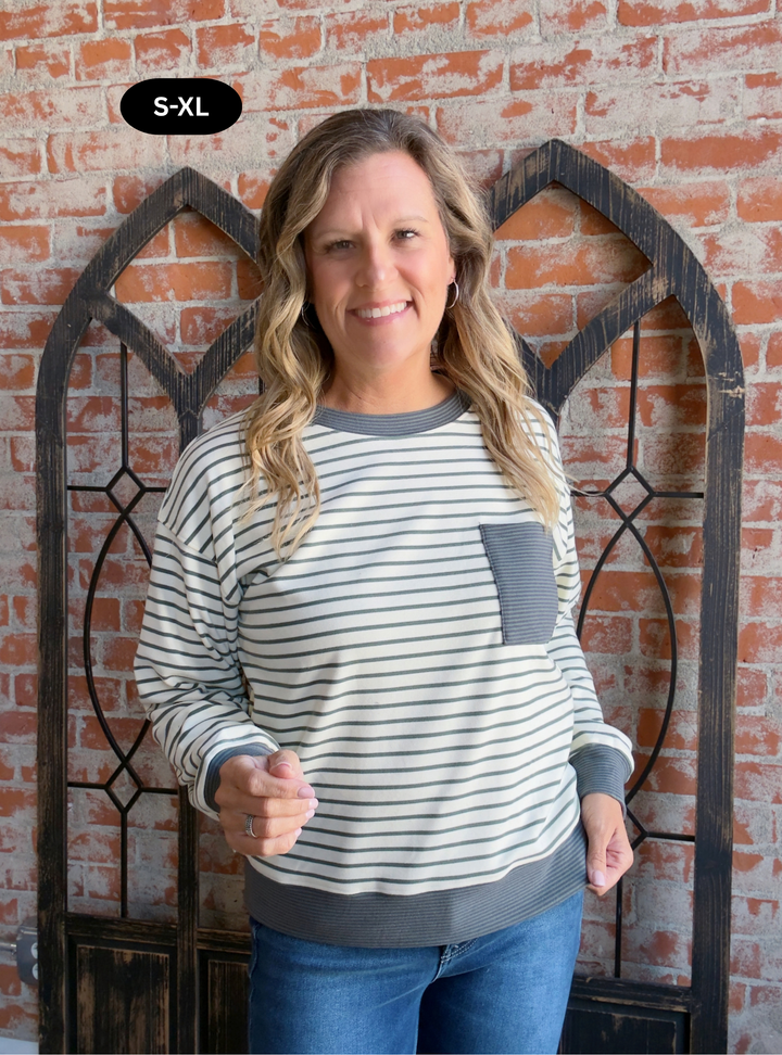 All Cozied Up Striped Long Sleeve