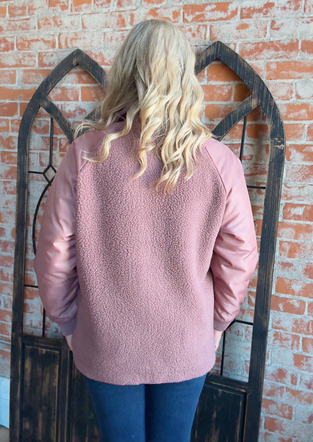 Getting Prepared Sherpa Jacket-Rose