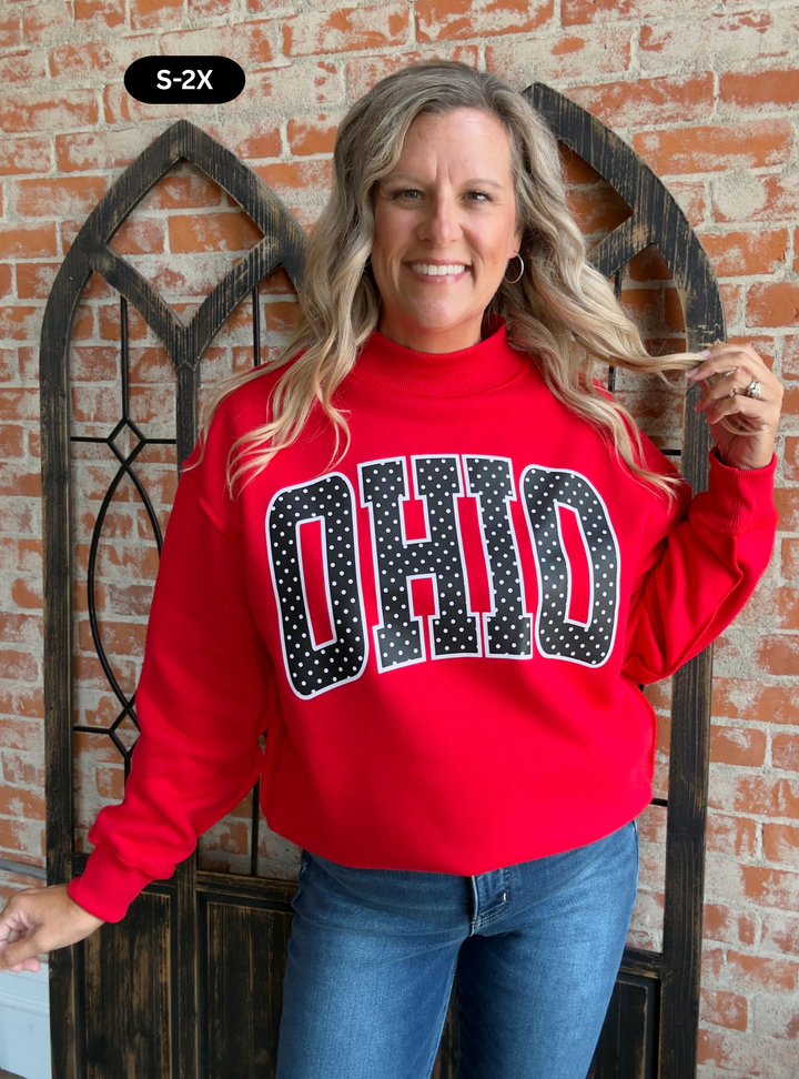Polka Dot OHIO Mock Neck