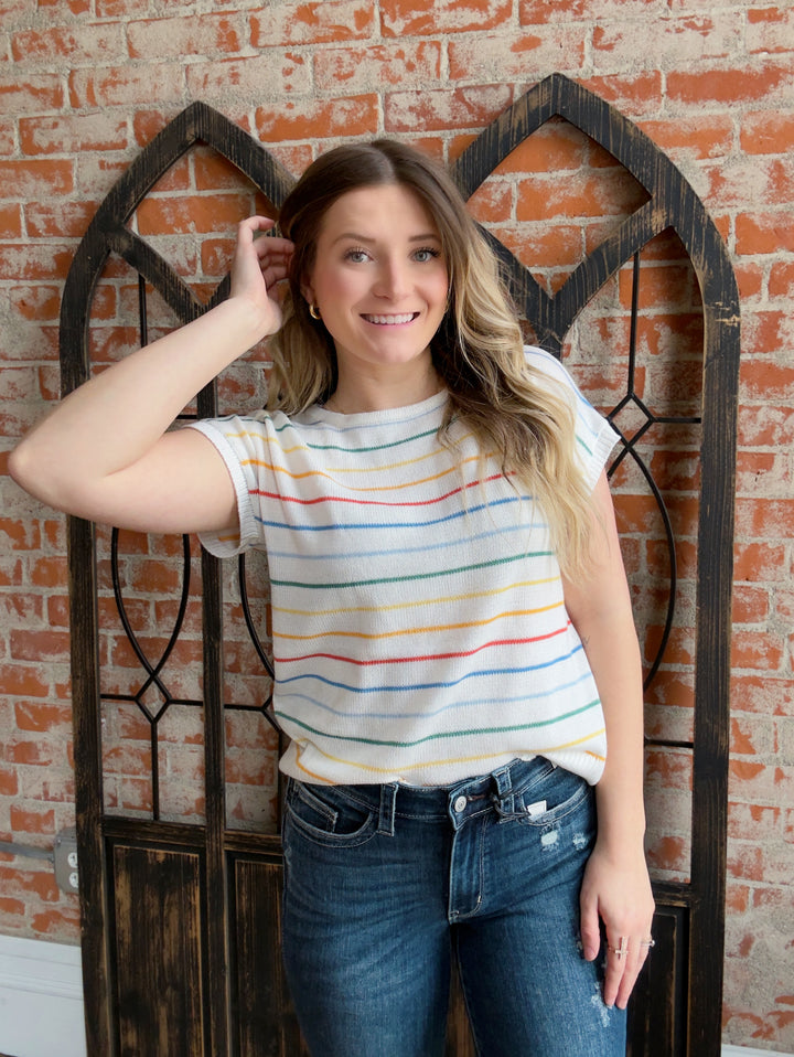 Taste The Rainbow Striped Sweater