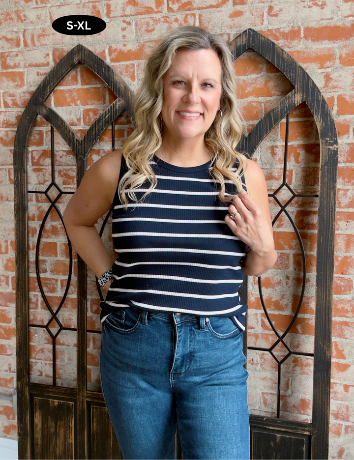 Making Up My Mind Stripe Tank