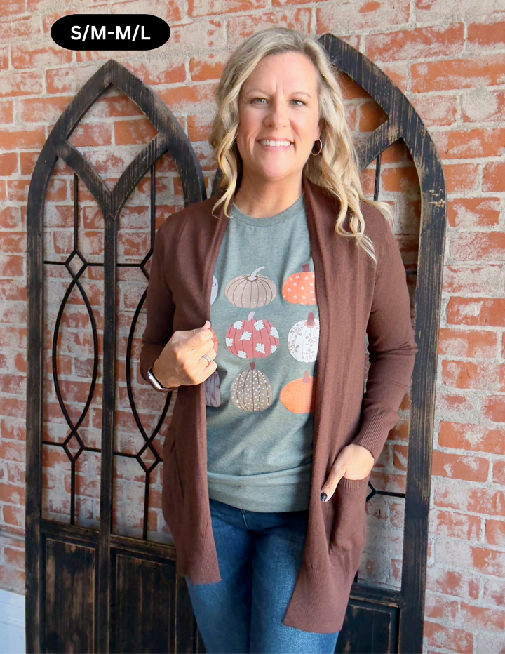 Passed The Test Cardigan-Espresso