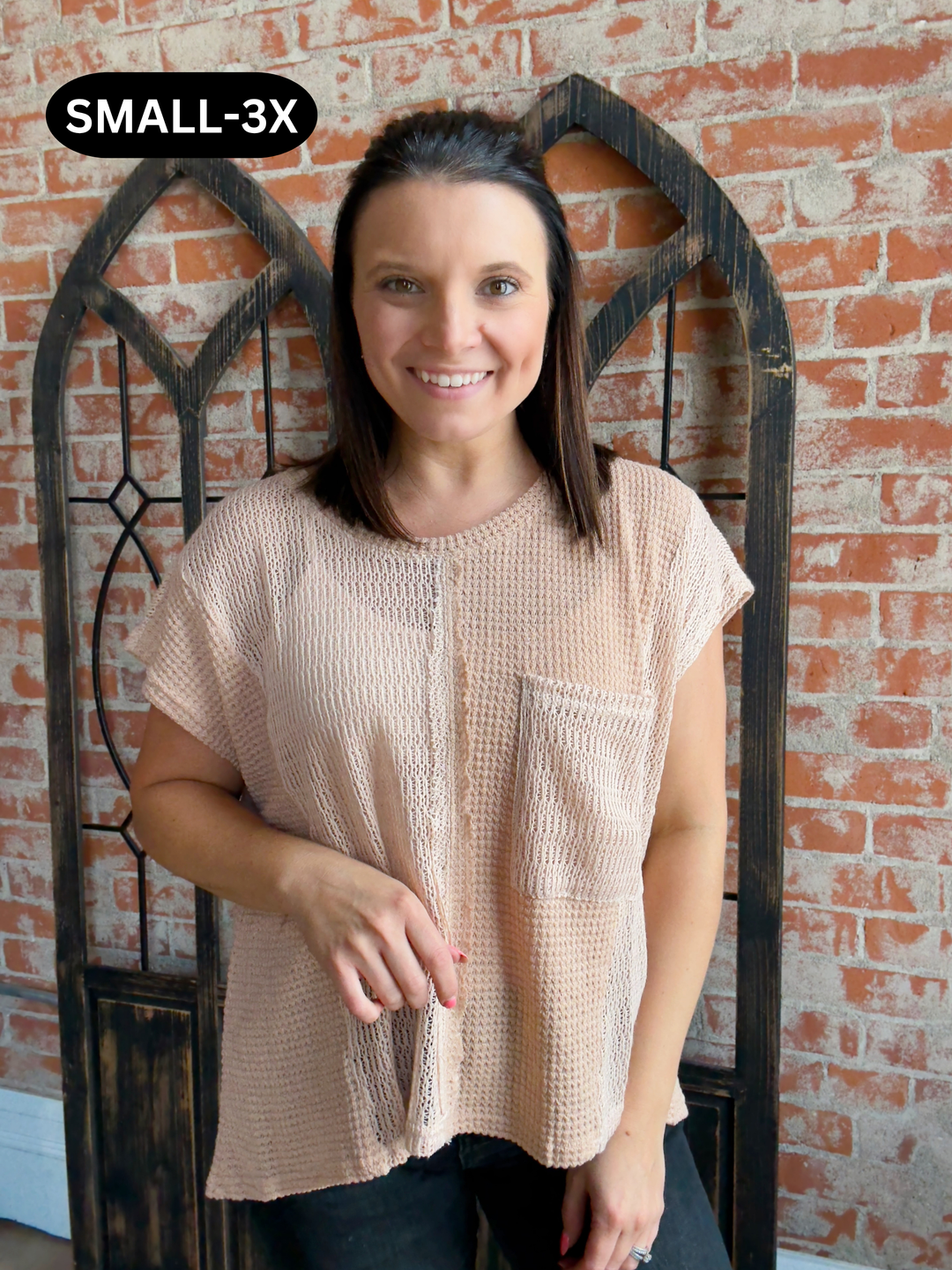 Never Ordinary Waffle Pocket Tee