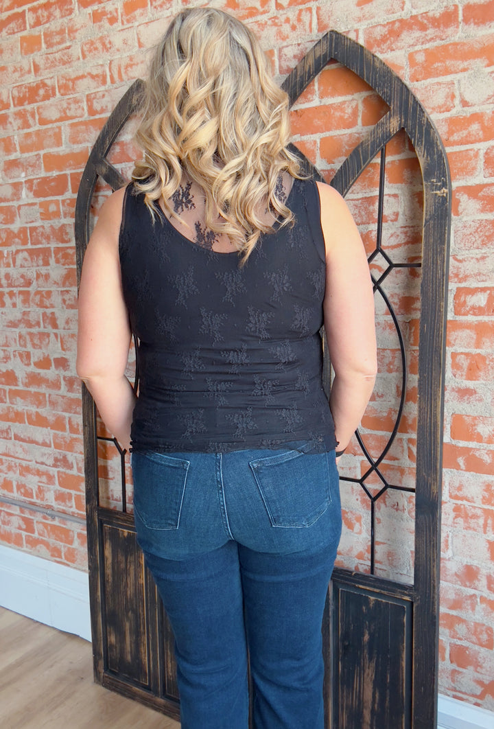 Keep It On Trend Black Lace Tank