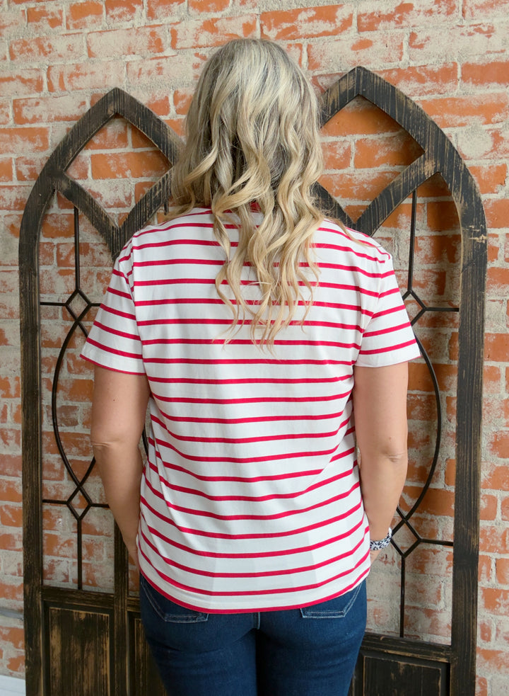 Keeping It Together Striped Tee-Patriotic Colors
