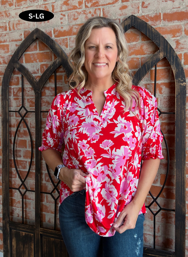 With A Punch Floral Blouse