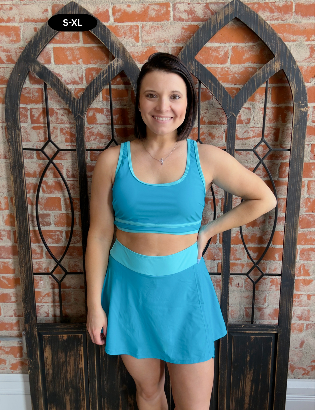 Caribbean Blue Color Block Swim Set