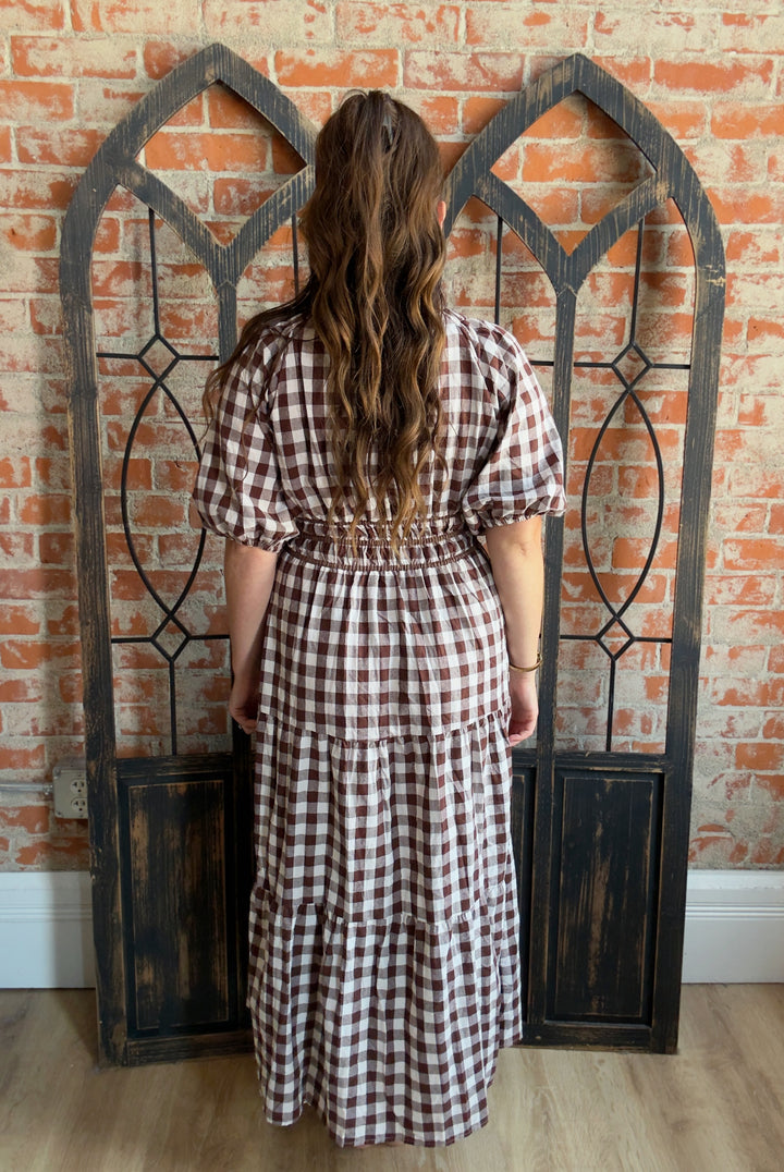 Fall Embrace Gingham Dress
