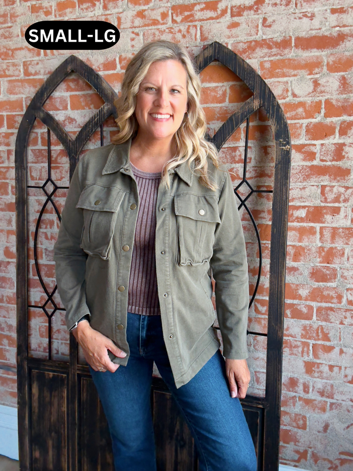Sweet Surprise Stretch Jacket-Olive