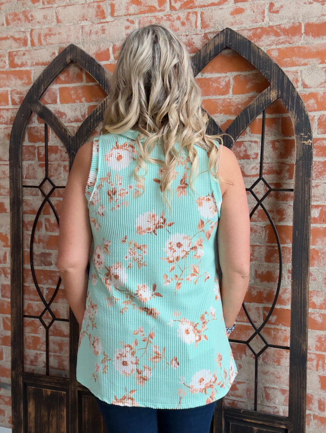 Mint For You Floral Tank