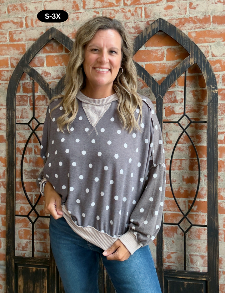 Repetitive Mindset Polka Dot Long Sleeve