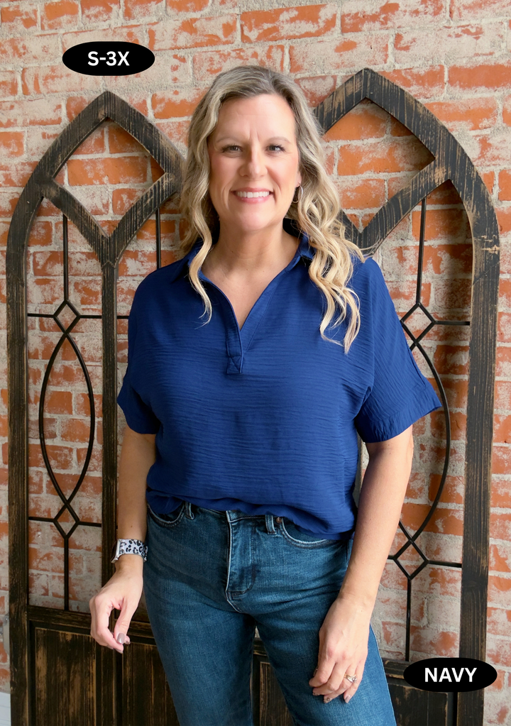 Ready To Make A Move Airflow Blouse-Blue Tones