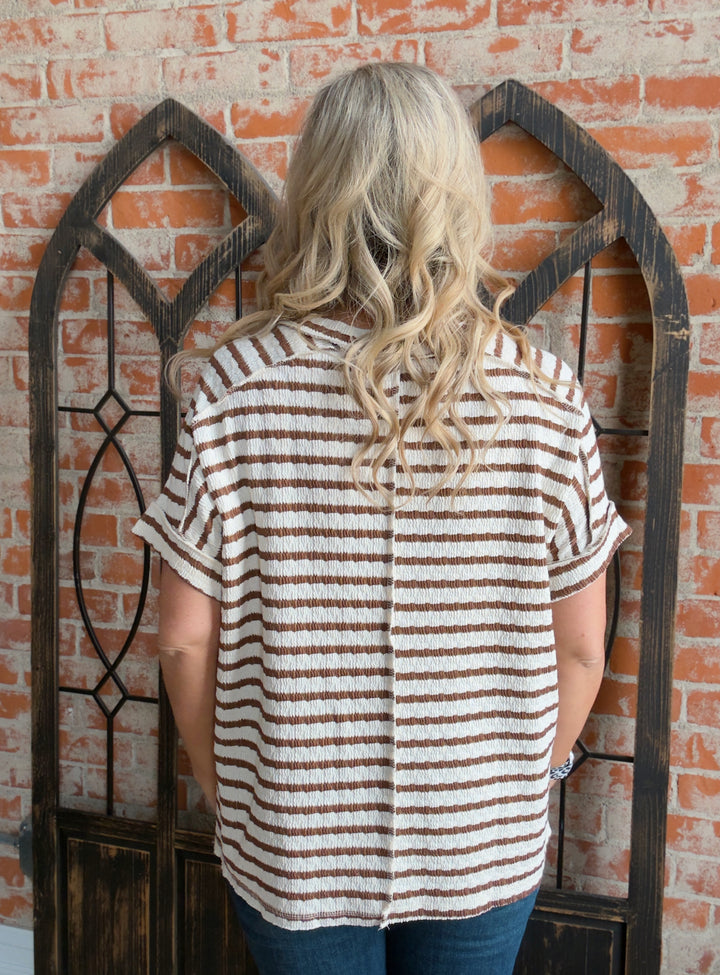 Say It Out Loud Striped Tee-2 Colors