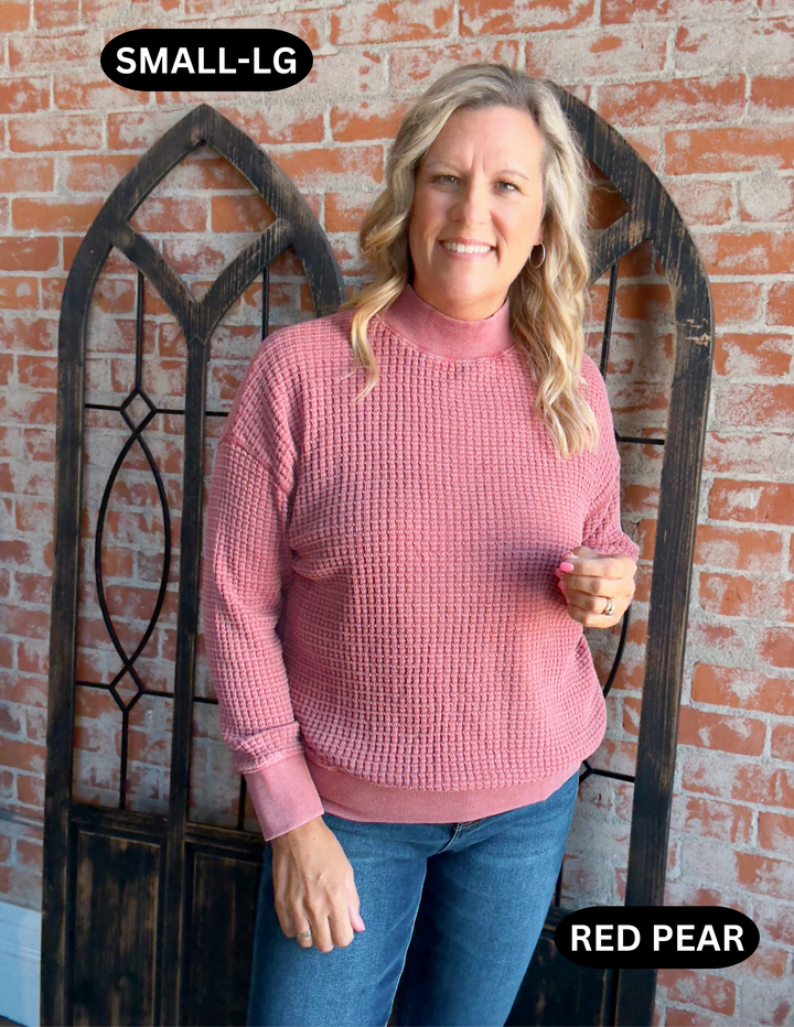 Deserve It Chunky Waffle Crewneck-2 Colors