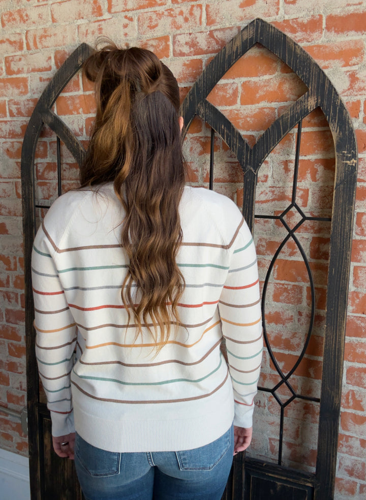Relish In It Striped Henley Sweater