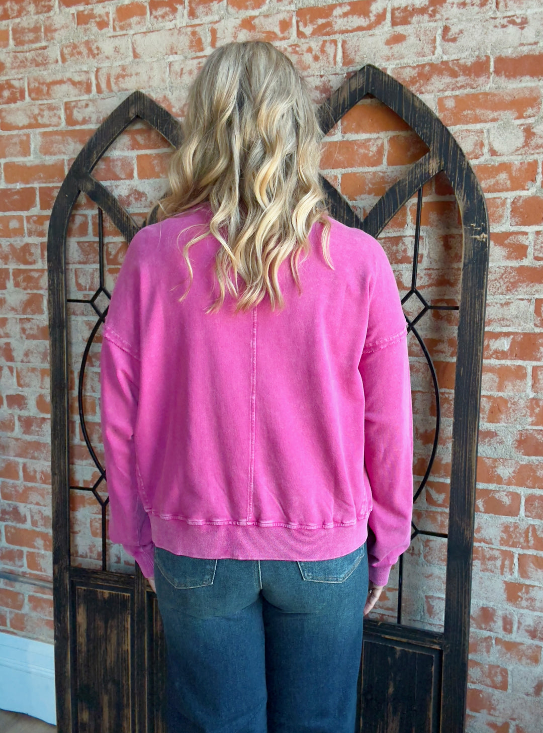 Make You Smile Flower Patch Pullover-2 Colors