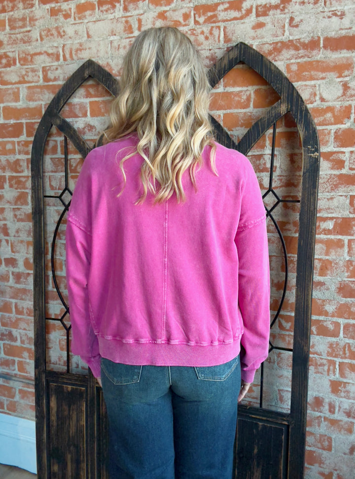 Make You Smile Flower Patch Pullover-2 Colors