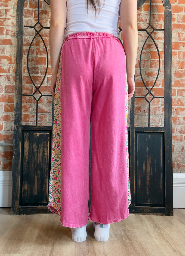 My Lucky Floral Color Block Pants