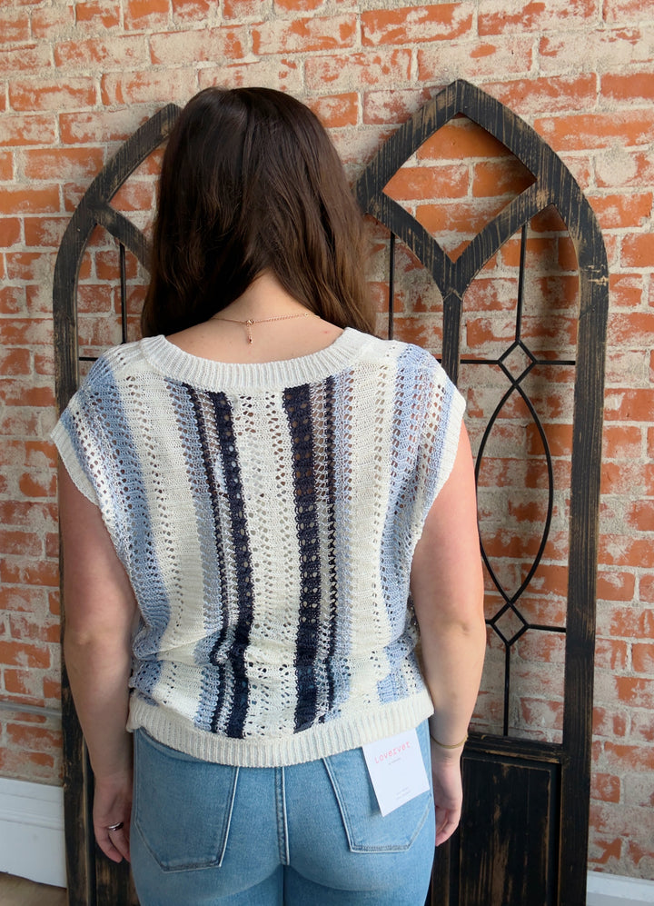 Raise Your Standards Shimmer Crochet Sweater