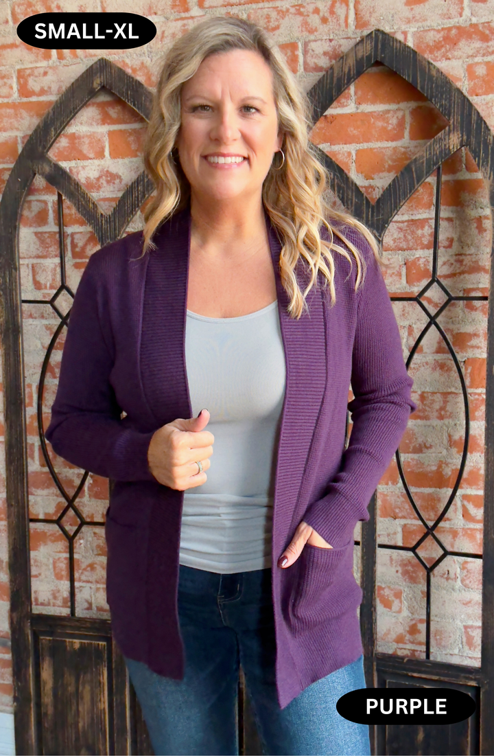 Feels Like Home Waffle Cardigan-2 Colors