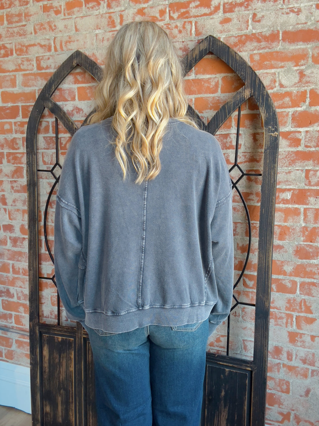 Make You Smile Flower Patch Pullover-2 Colors