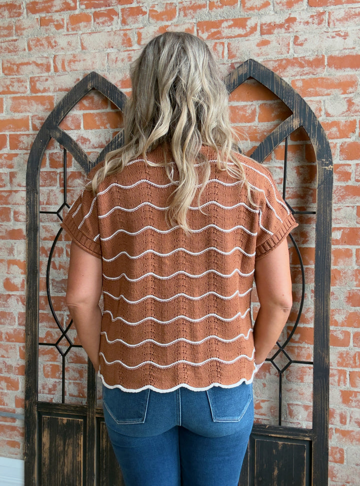 Tell Me More Chevron Stripe Sweater