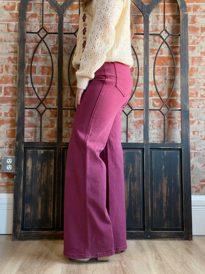 Judy Blue Boysenberry Wide Leg