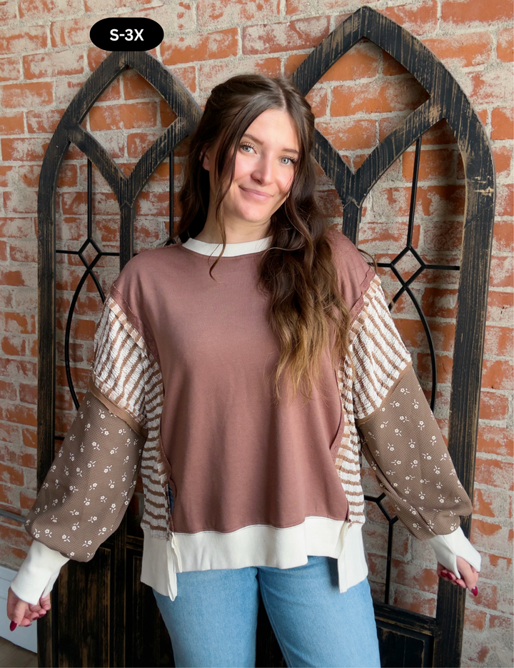 Come Along Floral/Stripe Color Block