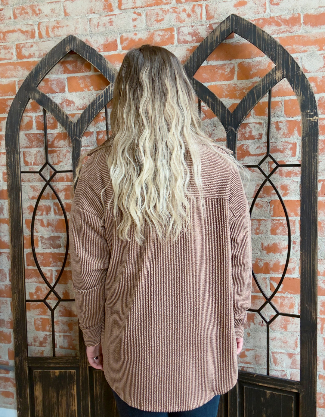 Always #1 Ribbed Shacket-Camel