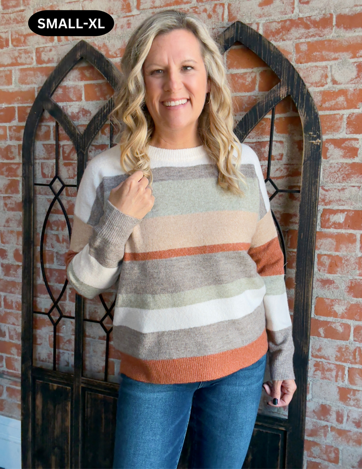 A Muted Fall Striped Sweater