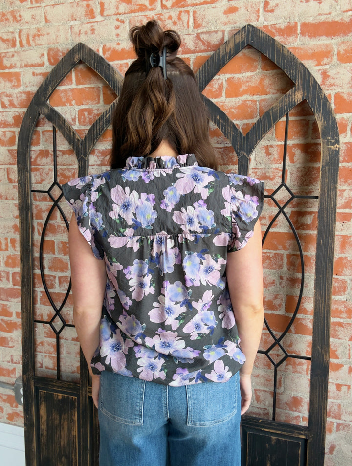 Unexpected Beauty Floral Ruffle Sleeve Blouse
