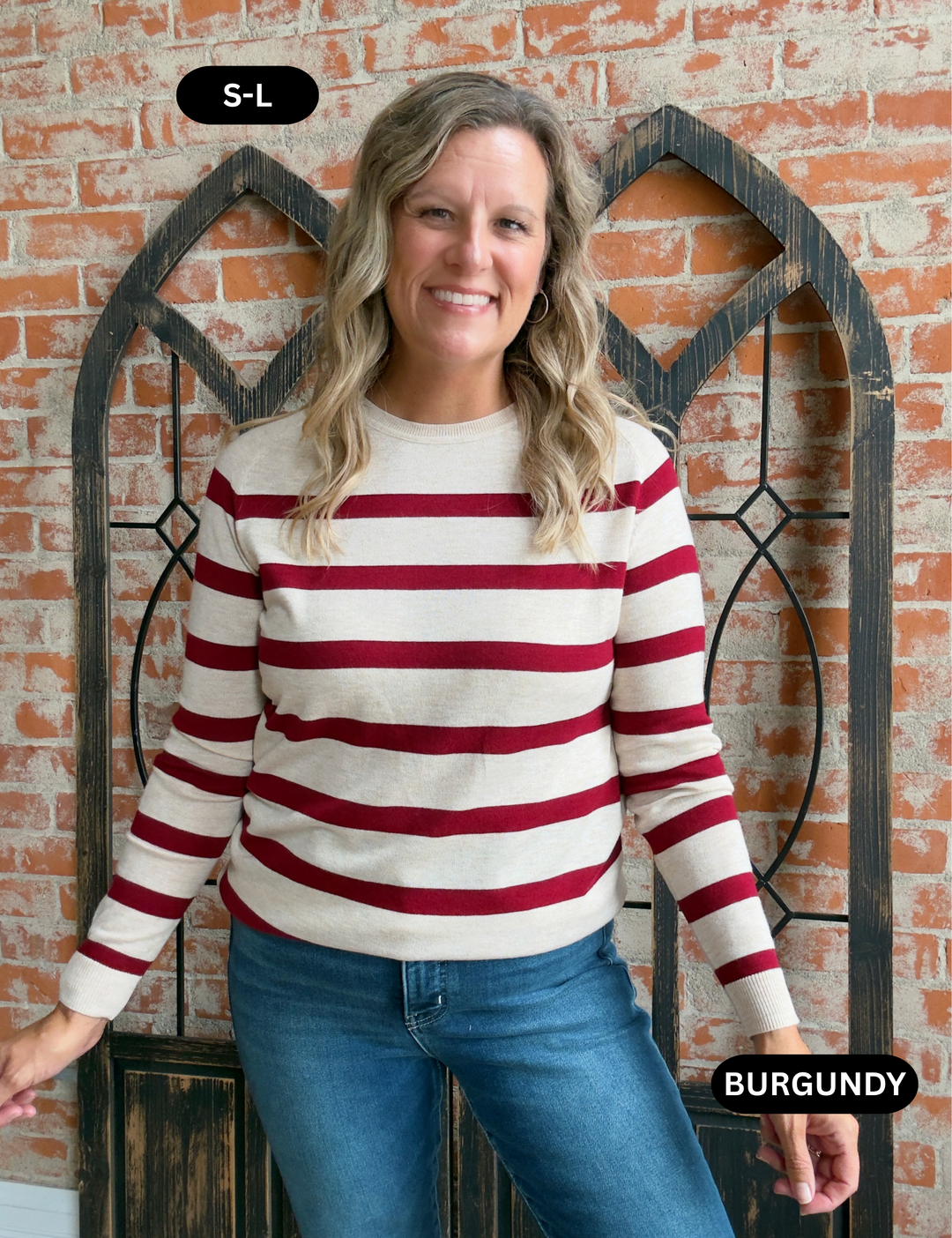 It's All Me Striped Sweater-Red Tones