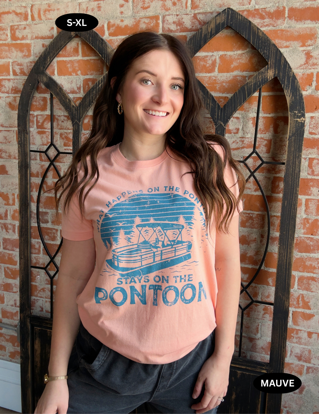 What Happens On The Pontoon Graphic Tee-2 Colors