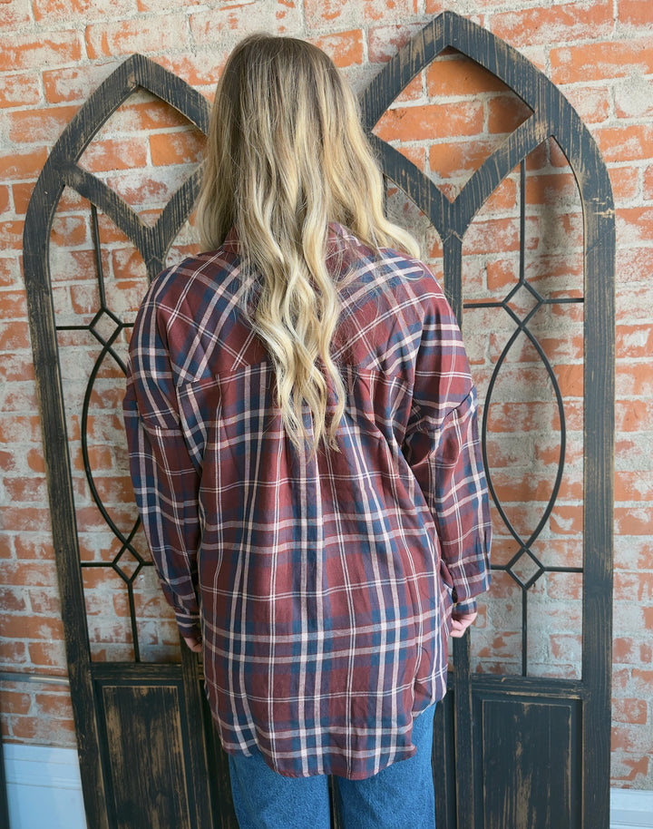 Fall Festivities Flannel-Burgundy