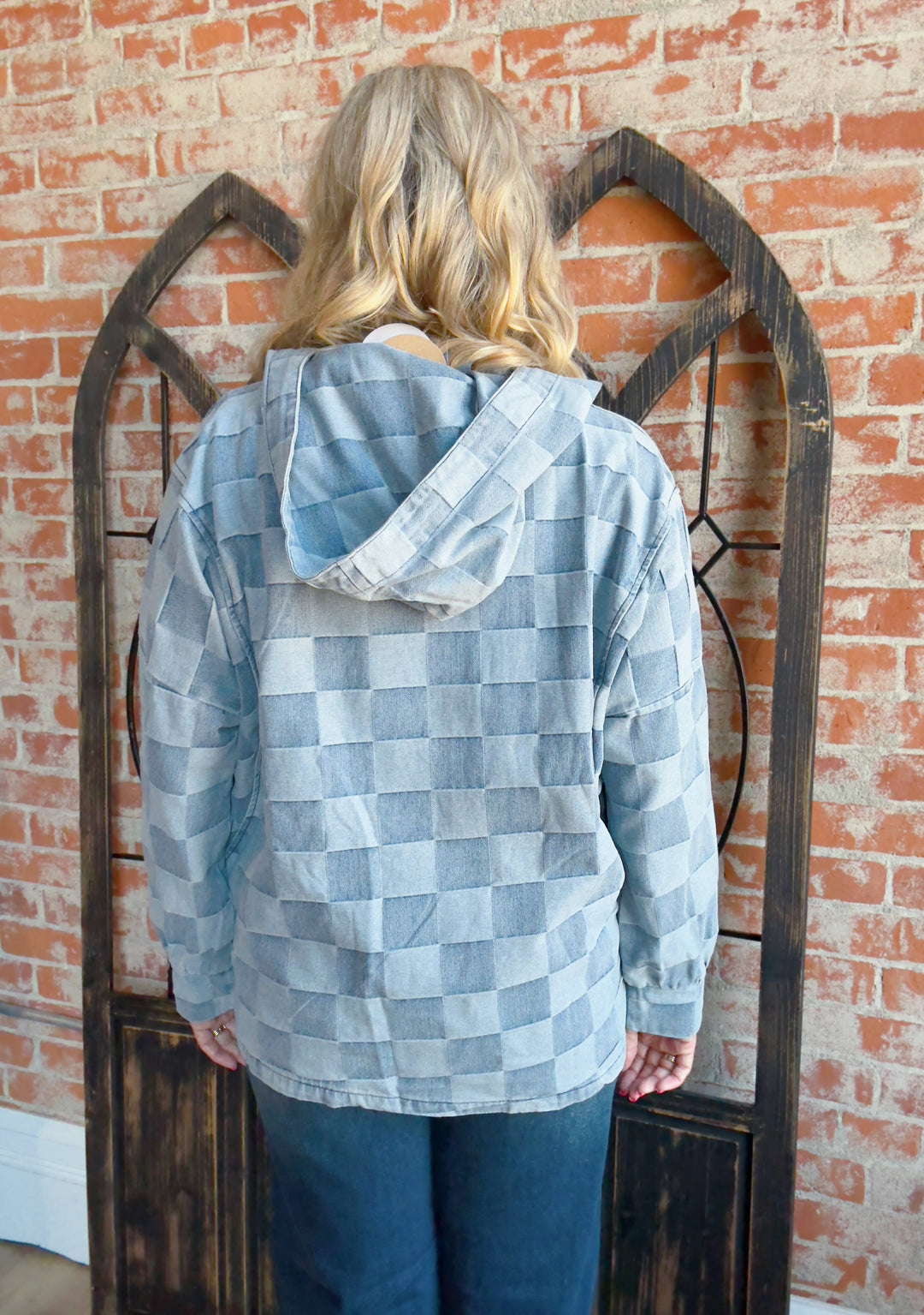 Count Me In Checkered Half Zip